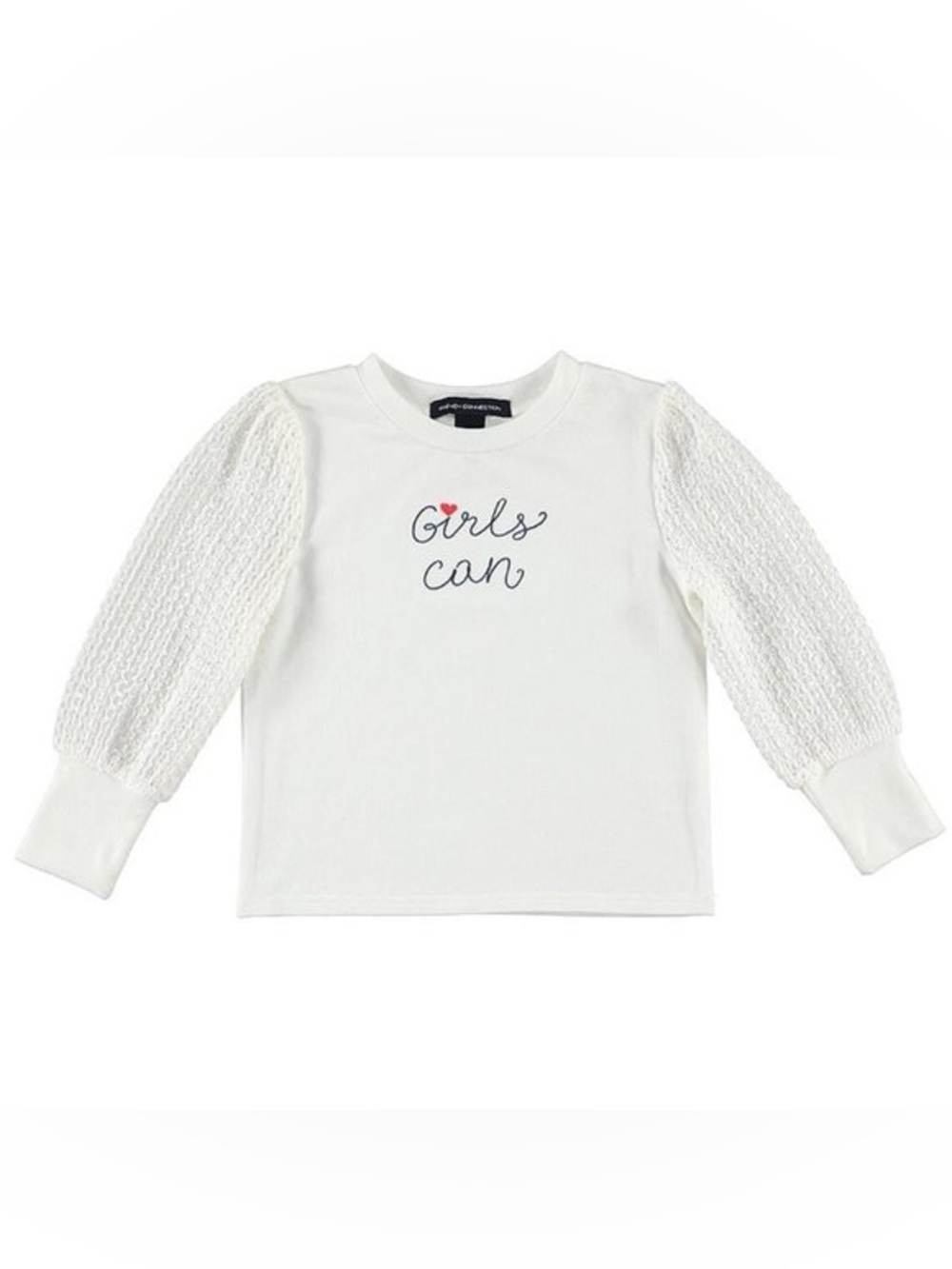 French Connection Girls Can White Knit Long Sleeve Top Size 6X / 6-7